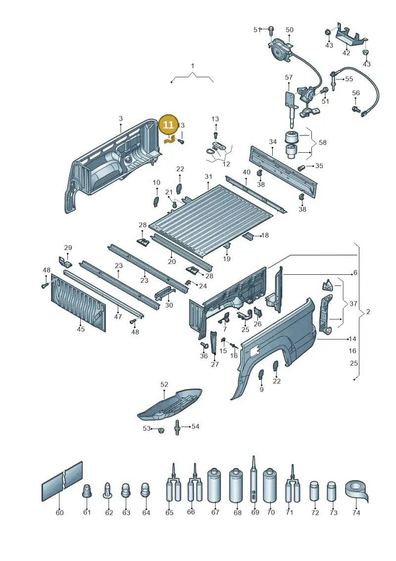 2H5809589 — Volkswagen Amarok twin cab (2022-) diagram 894801000, position 11