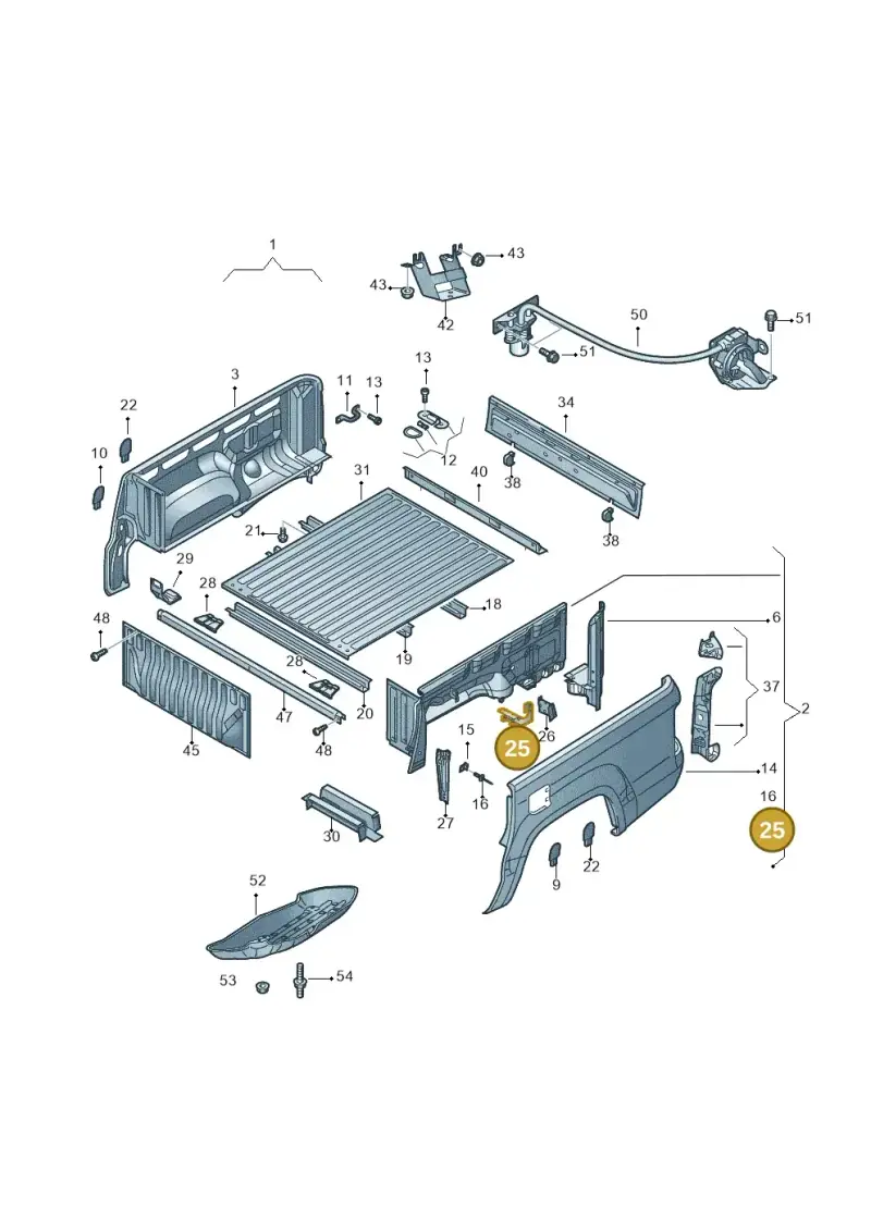 2H5810342A — Volkswagen Amarok twin cab (2012-2016) diagram 683801000, position 25