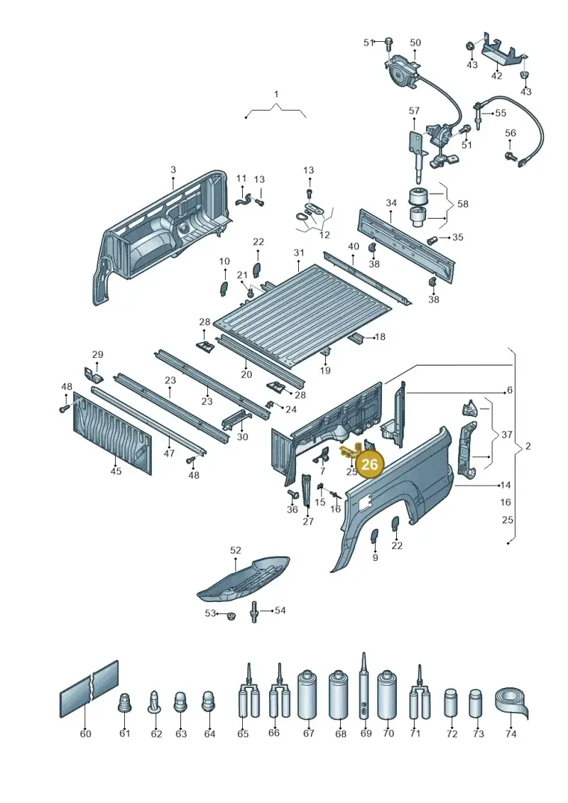 2H5810431 — Volkswagen Amarok twin cab (2022-) diagram 894801000, position 26