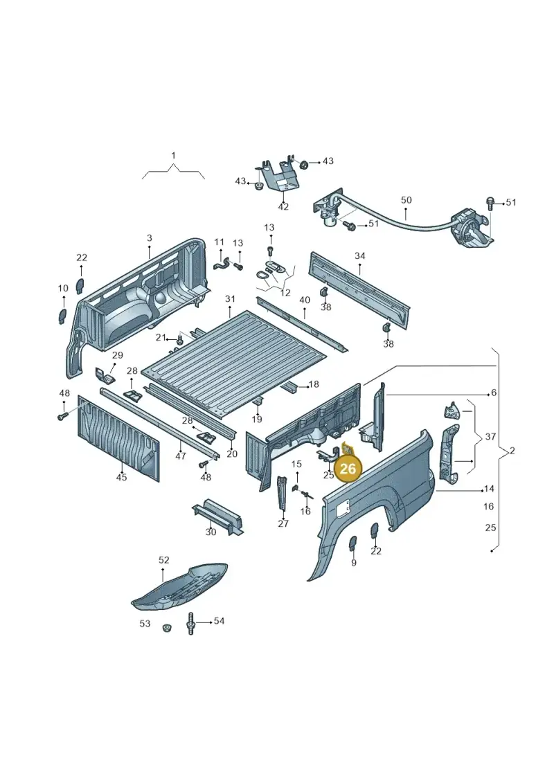 2H5810432 — Volkswagen Amarok twin cab (2012-2016) diagram 683801000, position 26