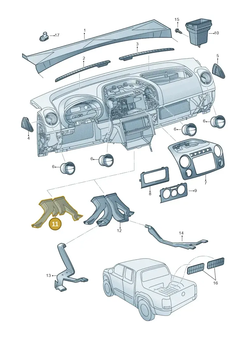 2H5820152A — Volkswagen Amarok twin cab (2012-2016) diagram 683819300, position 11