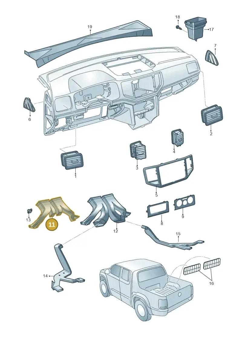 2H5820152A — Volkswagen Amarok twin cab (2022-) diagram 894819300, position 11