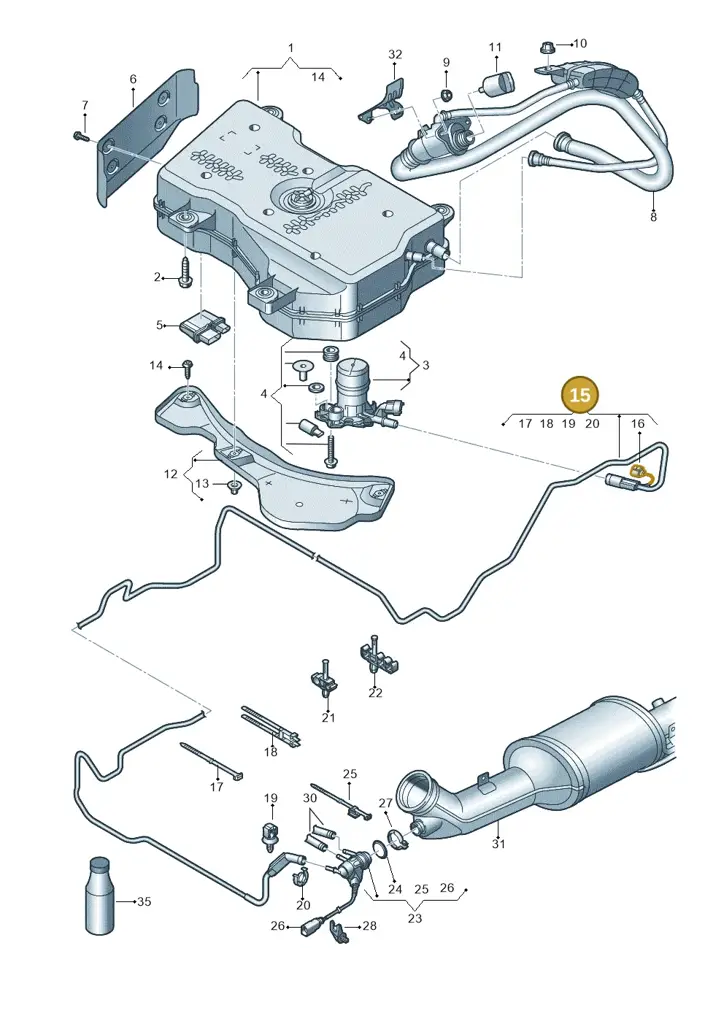 2H6131963F — Volkswagen Amarok twin cab (2016-2022) diagram 894253560, position 15