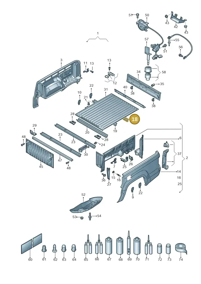 2H6810229 — Volkswagen Amarok twin cab (2022-) diagram 894801000, position 18