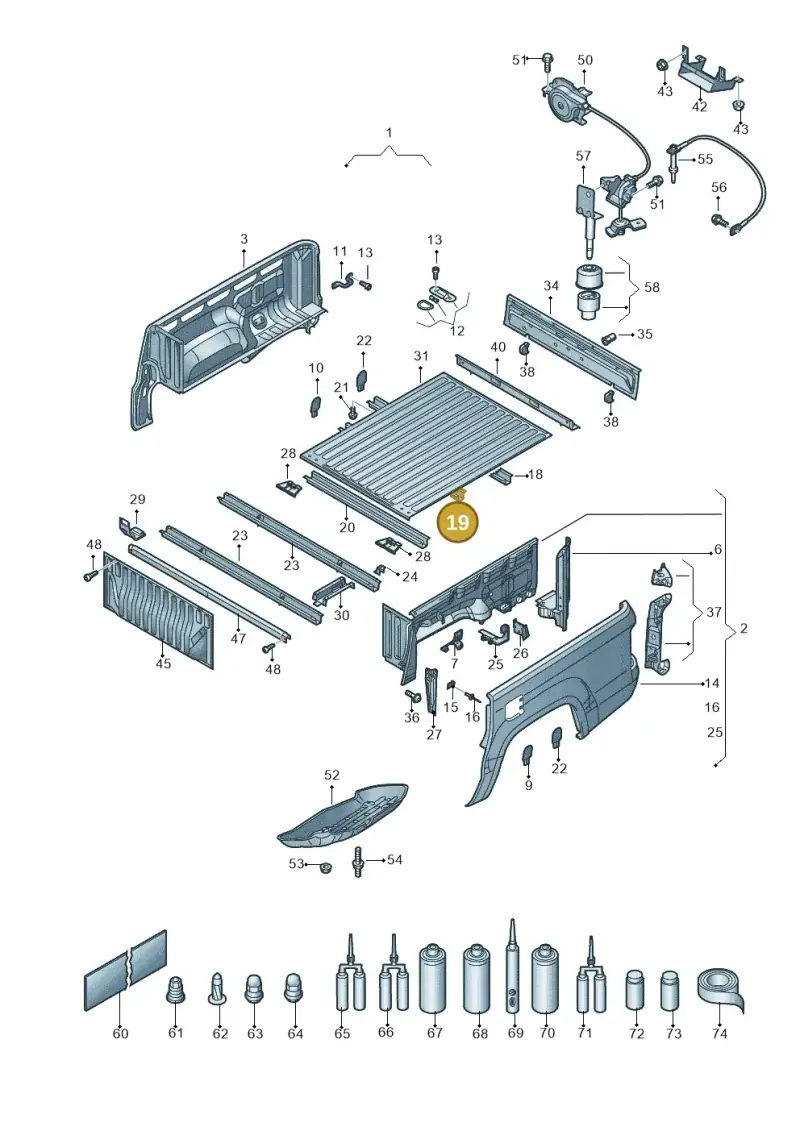 2H6810251 — Volkswagen Amarok twin cab (2022-) diagram 894801000, position 19