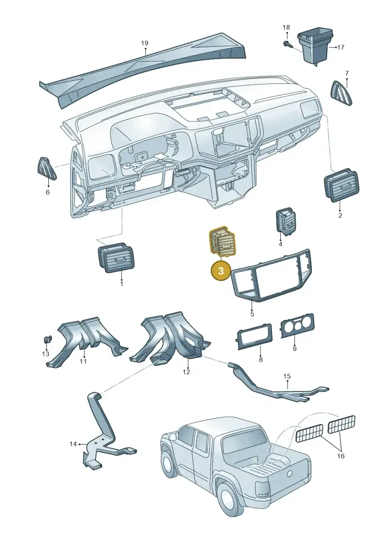 2H6819383C9B9 — Volkswagen Amarok twin cab (2016-2022) diagram 894819300, position 3