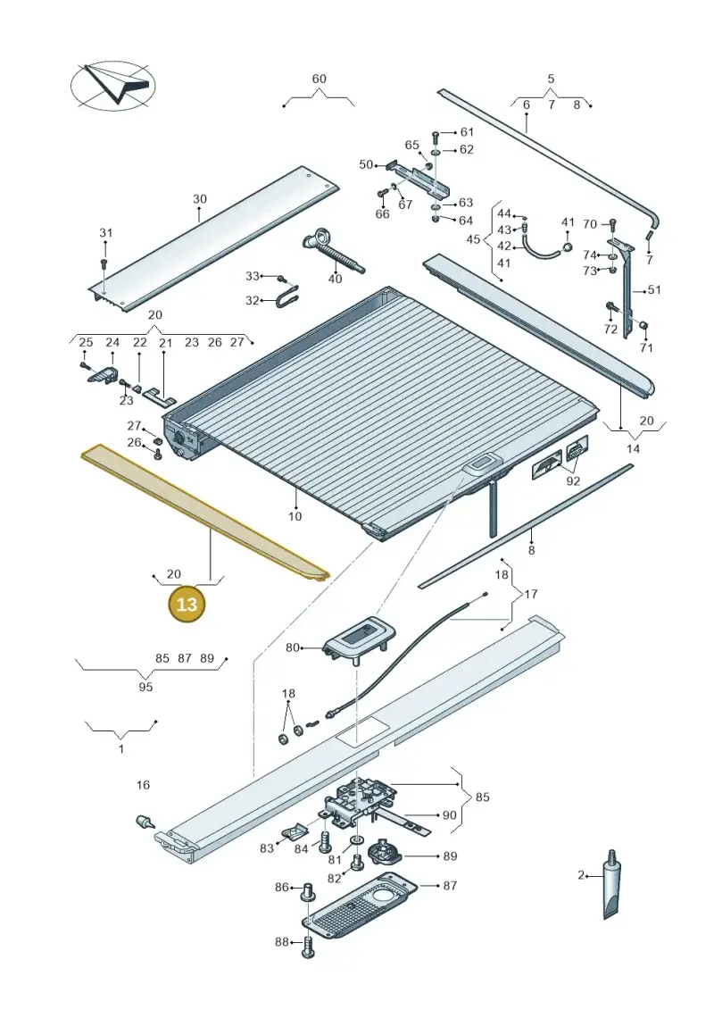 2H6860181A — Volkswagen Amarok twin cab (2016-2022) diagram 749860800, position 13