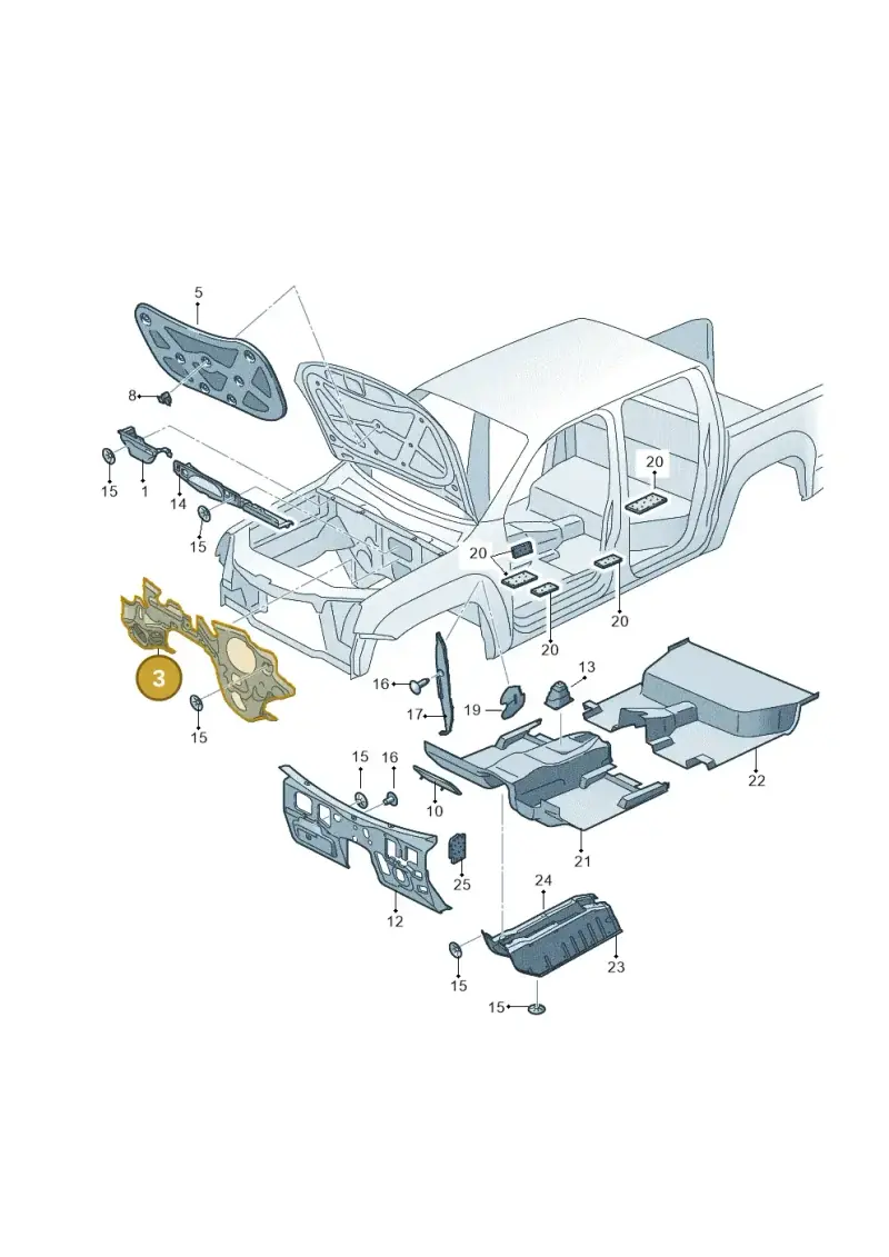 2H6863353 — Volkswagen Amarok twin cab (2012-2016) diagram 683863200, position 3
