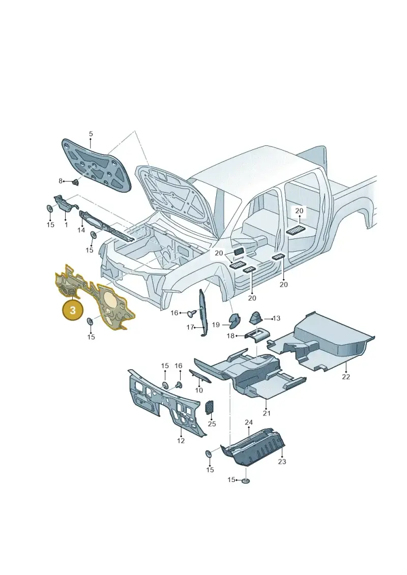 2H6863353 — Volkswagen Amarok twin cab (2022-) diagram 894863200, position 3