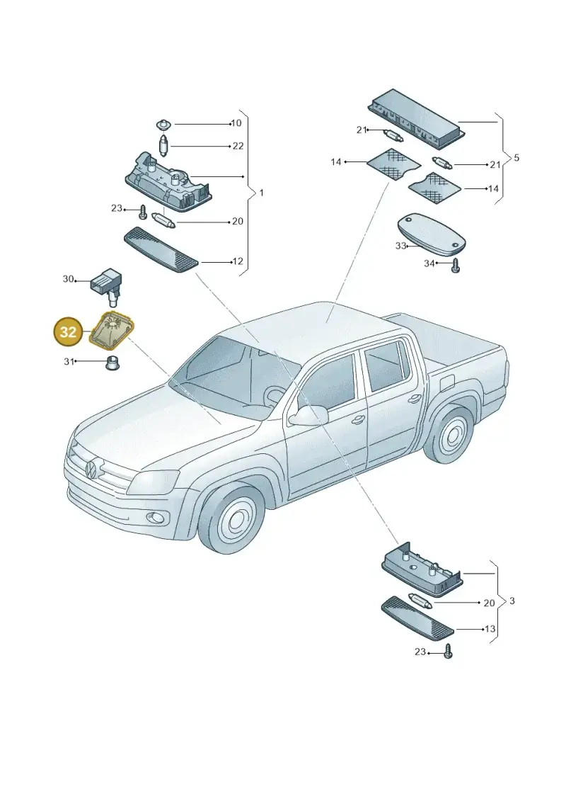 2H691916382V — Volkswagen Amarok (2016-2022) diagram 683947000, position 32