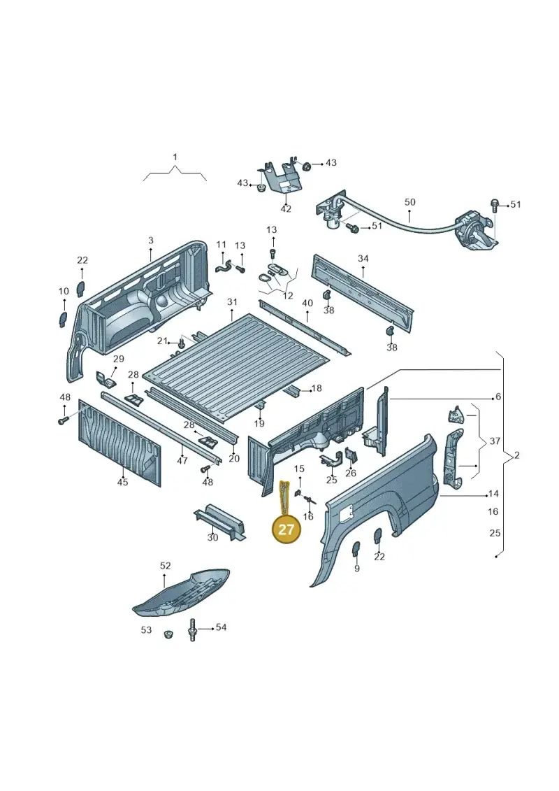 2H7810206F — Volkswagen Amarok twin cab (2012-2016) diagram 683801000, position 27
