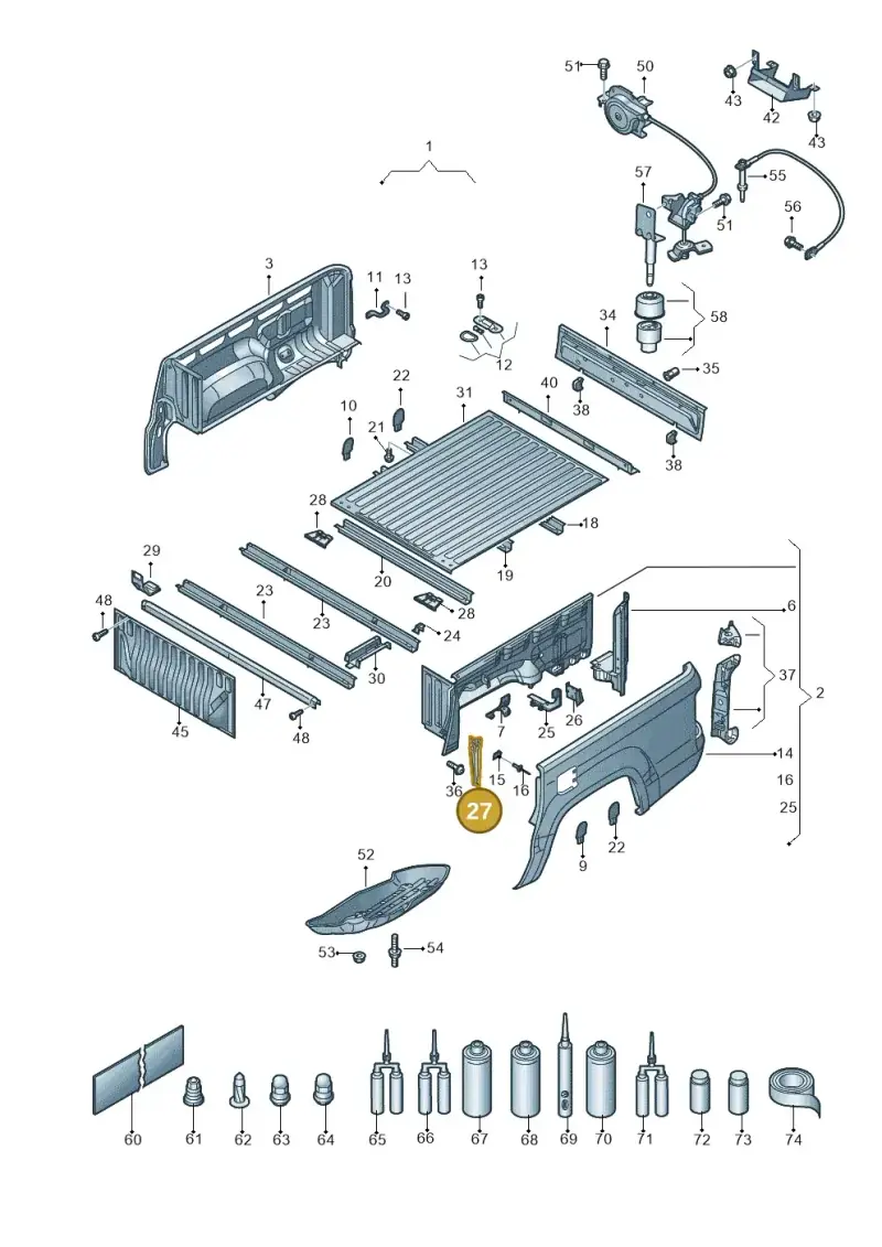 2H7810206F — Volkswagen Amarok twin cab (2022-) diagram 894801000, position 27