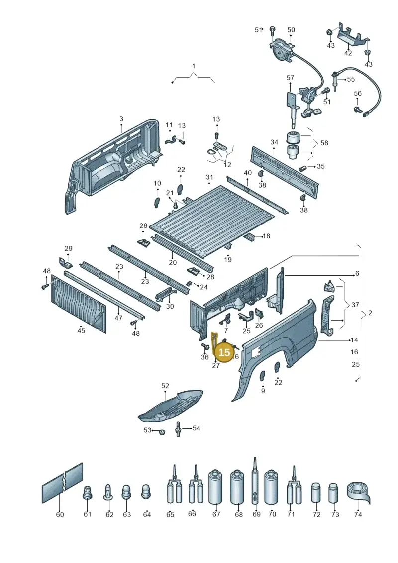 2H7810533 — Volkswagen Amarok twin cab (2022-) diagram 894801000, position 15