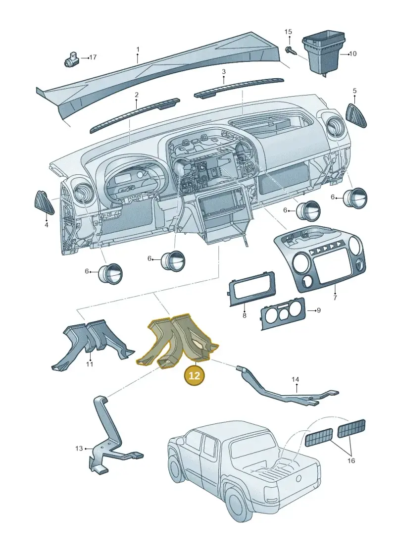 2H7820152A — Volkswagen Amarok twin cab (2012-2016) diagram 683819300, position 12