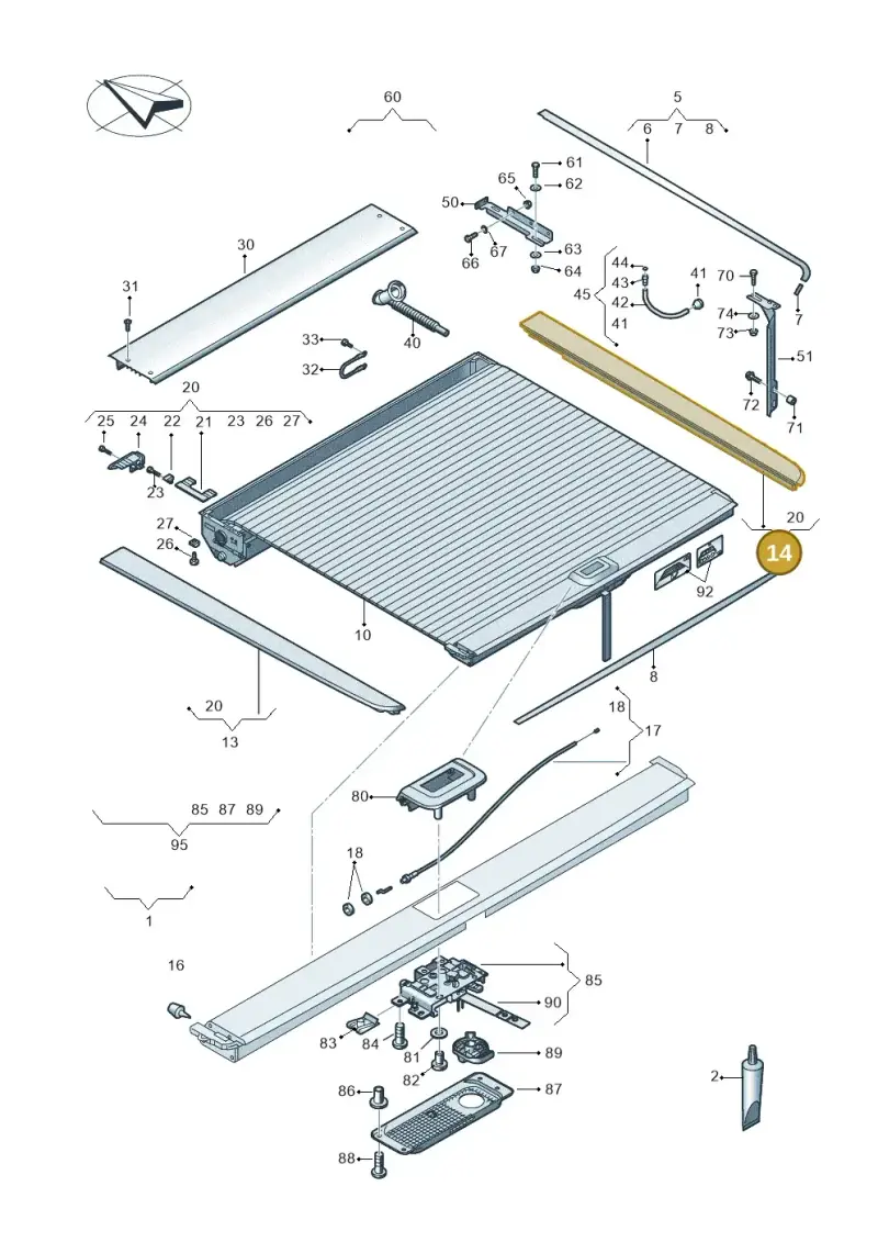 2H7860182C — Volkswagen Amarok twin cab (2016-2022) diagram 749860800, position 14