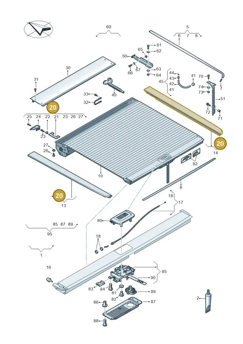 2H7898865 — Volkswagen Amarok twin cab (2016-2022) diagram 749860800, position 20