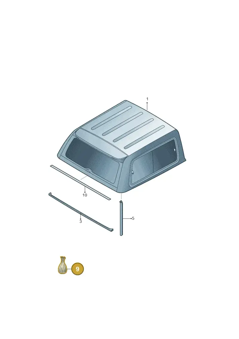 2H7899071A — Volkswagen Amarok twin cab (2016-2022) diagram 683817100, position 9
