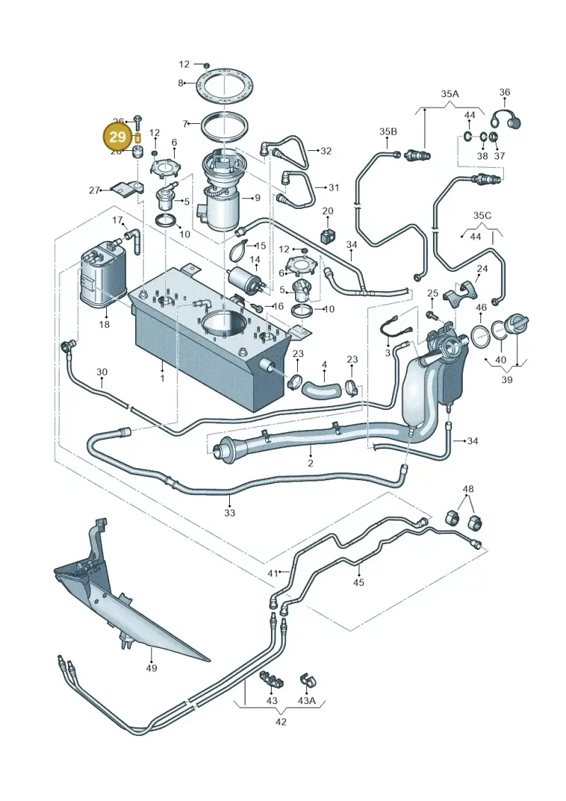 2K0201048A — Volkswagen Caddy Maxi Kombi (2010-2015) diagram 443201060, position 29