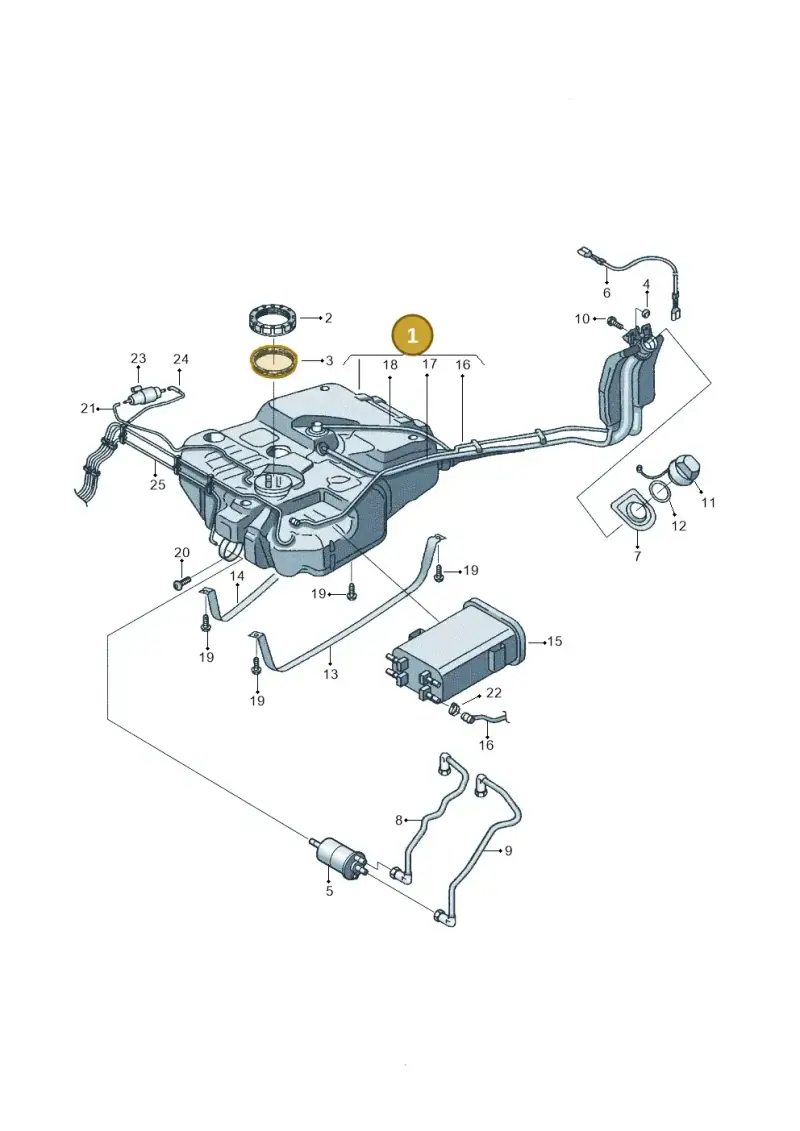 2K0201060J — Volkswagen Caddy panel van (2008-2010) diagram 652201050, position 1