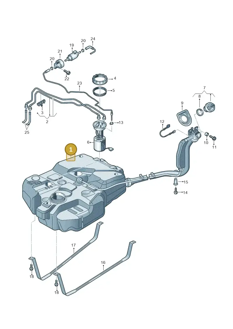2K0201060J — Volkswagen Caddy kombi (2015-2020) diagram 690201600, position 1
