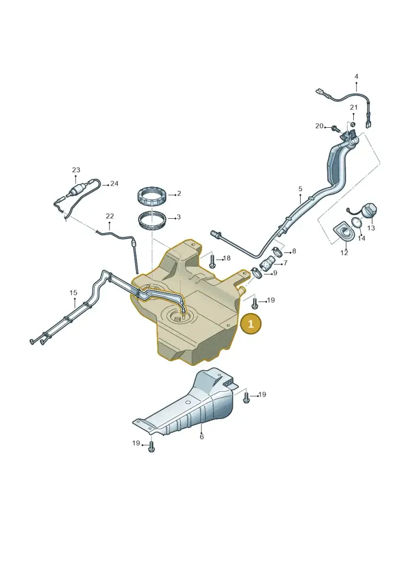 2K0201075H — Volkswagen Caddy panel van (2008-2010) diagram 652201100, position 1