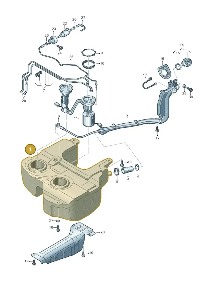 2K0201075H — Volkswagen Caddy kombi (2015-2020) diagram 690201700, position 1