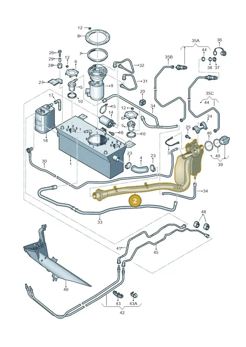 2K0201129 — Volkswagen Caddy Maxi Kombi (2010-2015) diagram 443201060, position 2