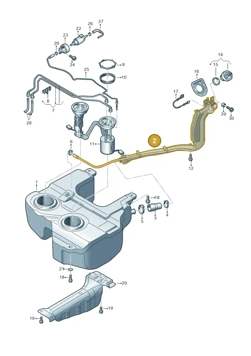 2K0201129A — Volkswagen Caddy kombi (2015-2020) diagram 690201700, position 2