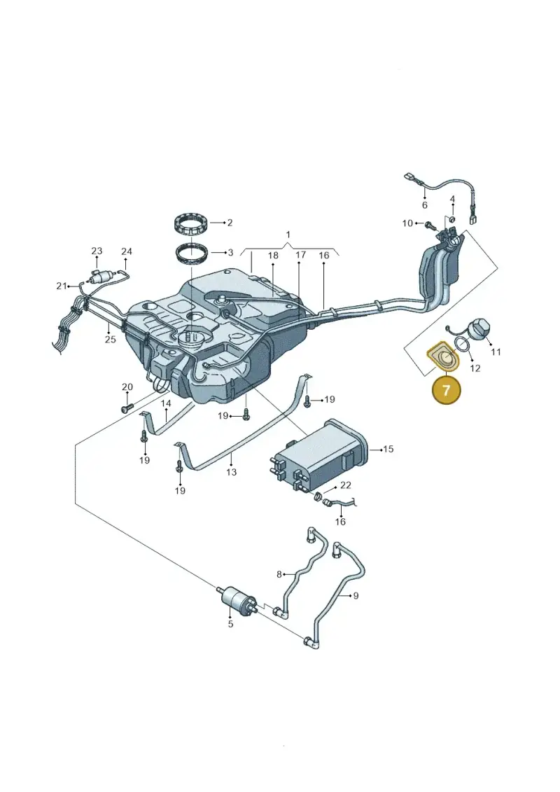 2K0201253 — Volkswagen Caddy panel van (2008-2010) diagram 652201050, position 7