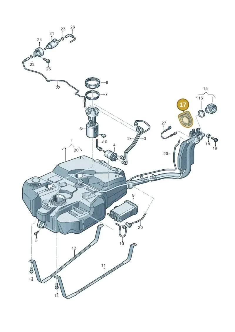 2K0201253 — Volkswagen Caddy Maxi Kombi (2010-2015) diagram 690201400, position 17