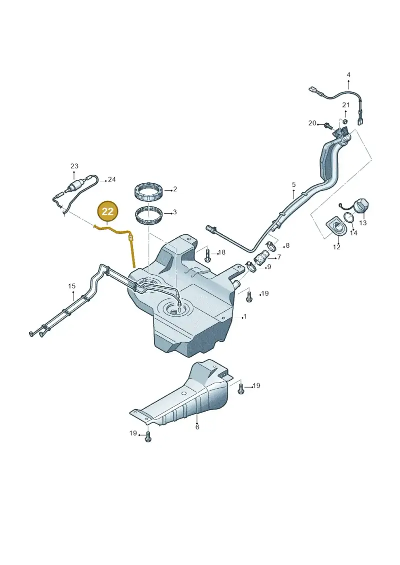 2K0201361F — Volkswagen Caddy panel van (2008-2010) diagram 652201100, position 22