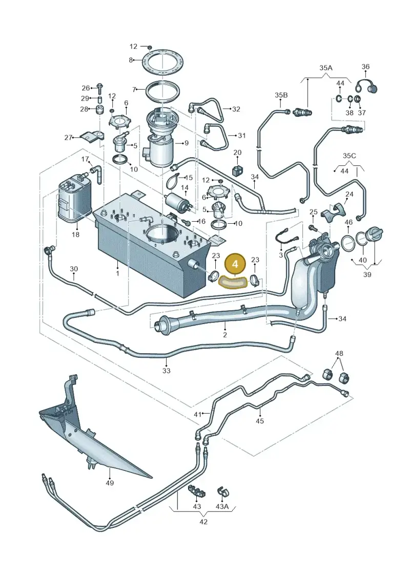 2K0201404 — Volkswagen Caddy Maxi Kombi (2010-2015) diagram 443201060, position 4