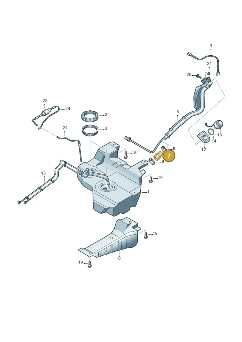 2K0201404A — Volkswagen Caddy panel van (2008-2010) diagram 652201100, position 7