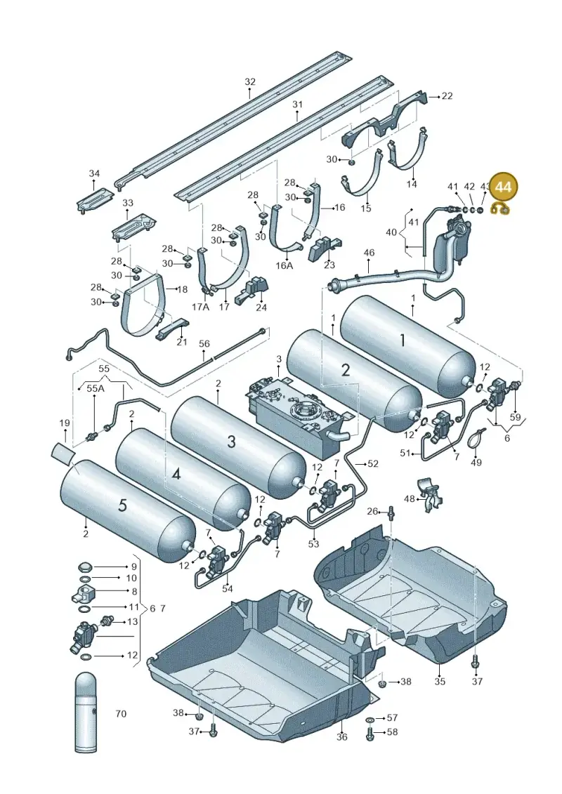 2K0201579 — Volkswagen Caddy Maxi Kombi (2010-2015) diagram 652201090, position 44