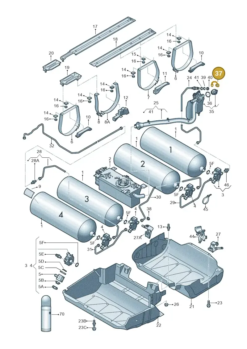 2K0201579 — Volkswagen Caddy Maxi Kombi (2010-2015) diagram 690201080, position 37