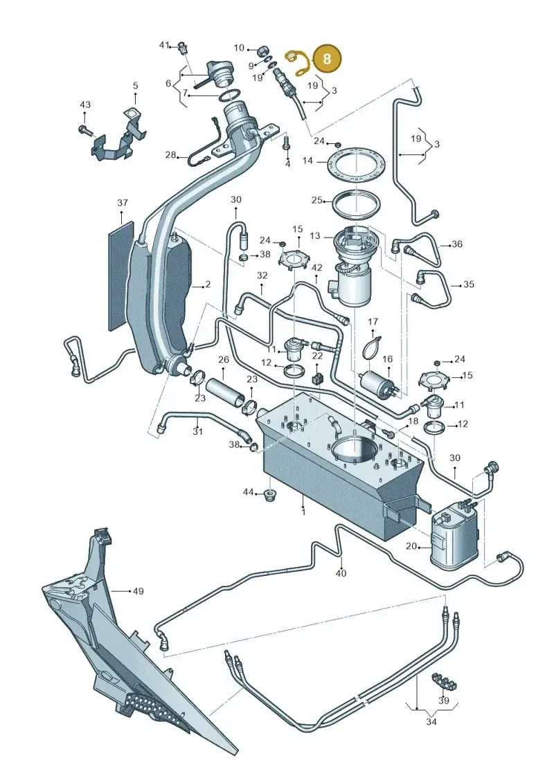 2K0201579 — Volkswagen Touran 2.0 (2010-2015) diagram 694201060, position 8
