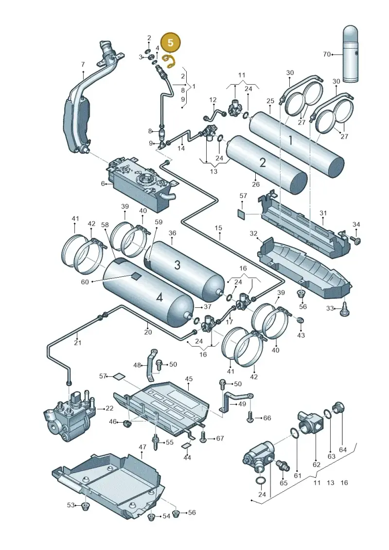 2K0201579 — Volkswagen Touran 2.0 (2010-2015) diagram 694201070, position 5