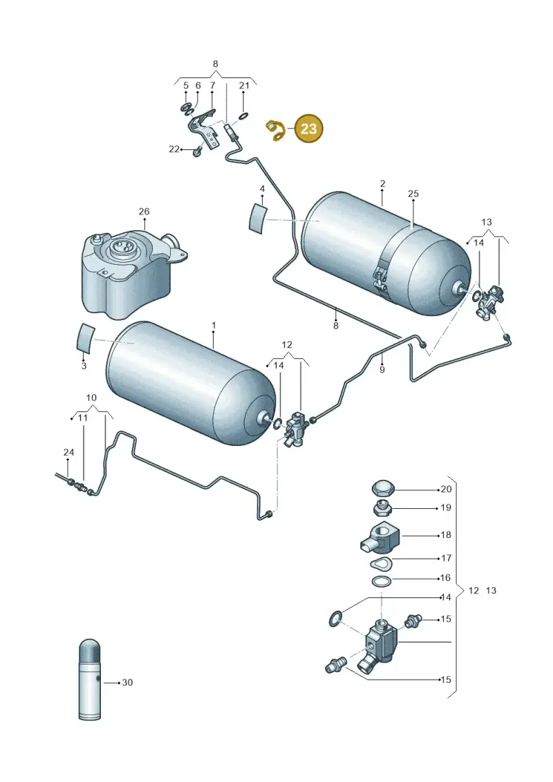 2K0201579 — Volkswagen Up! 1.0 BlueMotion (2016-2023) diagram 892201050, position 23