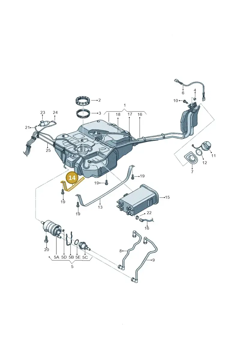 2K0201654A — Volkswagen CADDY (2004-) diagram 443201050, position 14