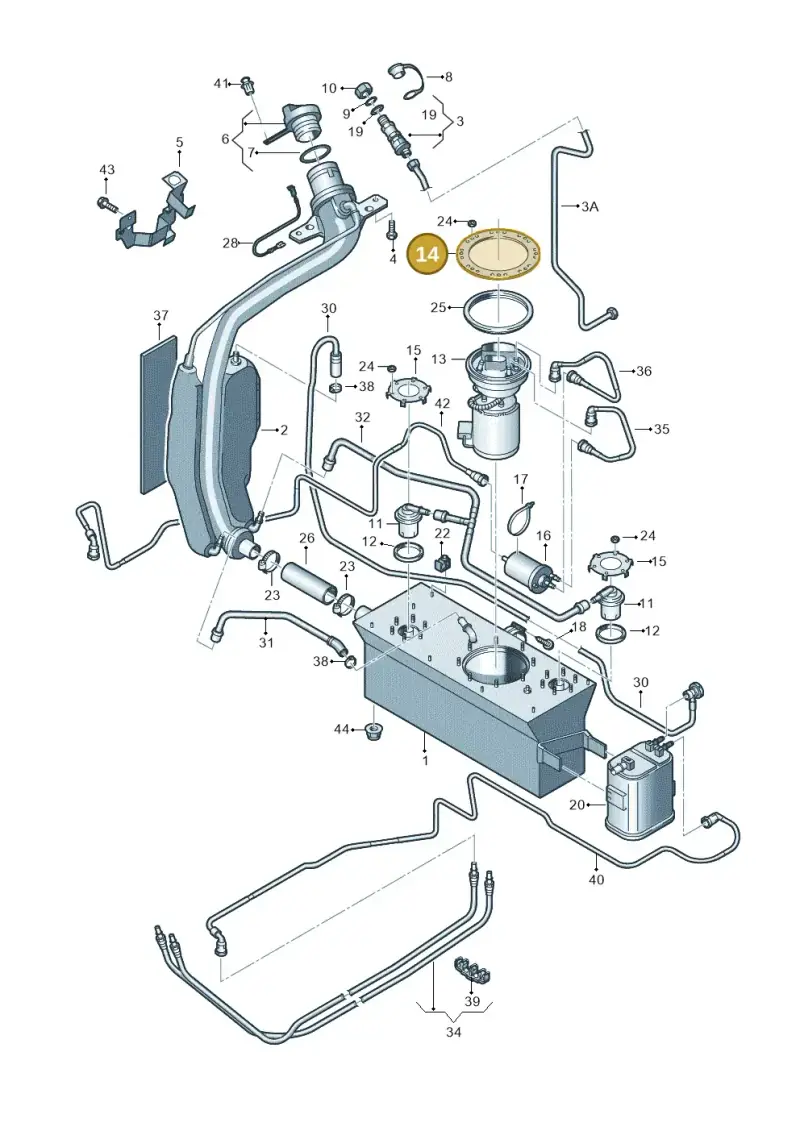 2K0201833 — Volkswagen Touran 1.9 (2008-2010) diagram 477201060, position 14