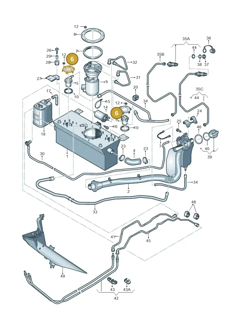 2K0201833B — Volkswagen Caddy Maxi Kombi (2010-2015) diagram 443201060, position 6