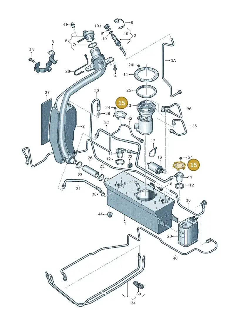 2K0201833B — Volkswagen Touran 1.9 (2008-2010) diagram 477201060, position 15