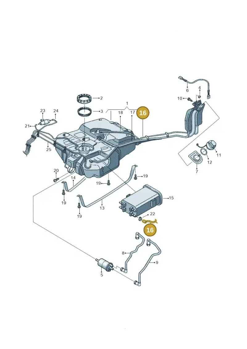 2K0201931 — Volkswagen Caddy panel van (2008-2010) diagram 652201050, position 16