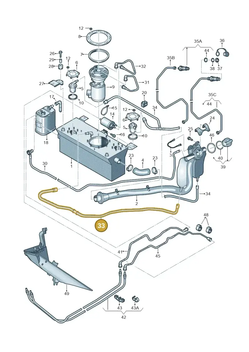 2K0201993B — Volkswagen Caddy Maxi Kombi (2010-2015) diagram 443201060, position 33