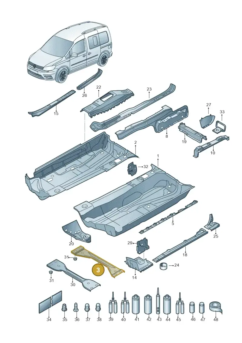 2K0802128 — Volkswagen Caddy kombi (2015-2020) diagram 866803100, position 3