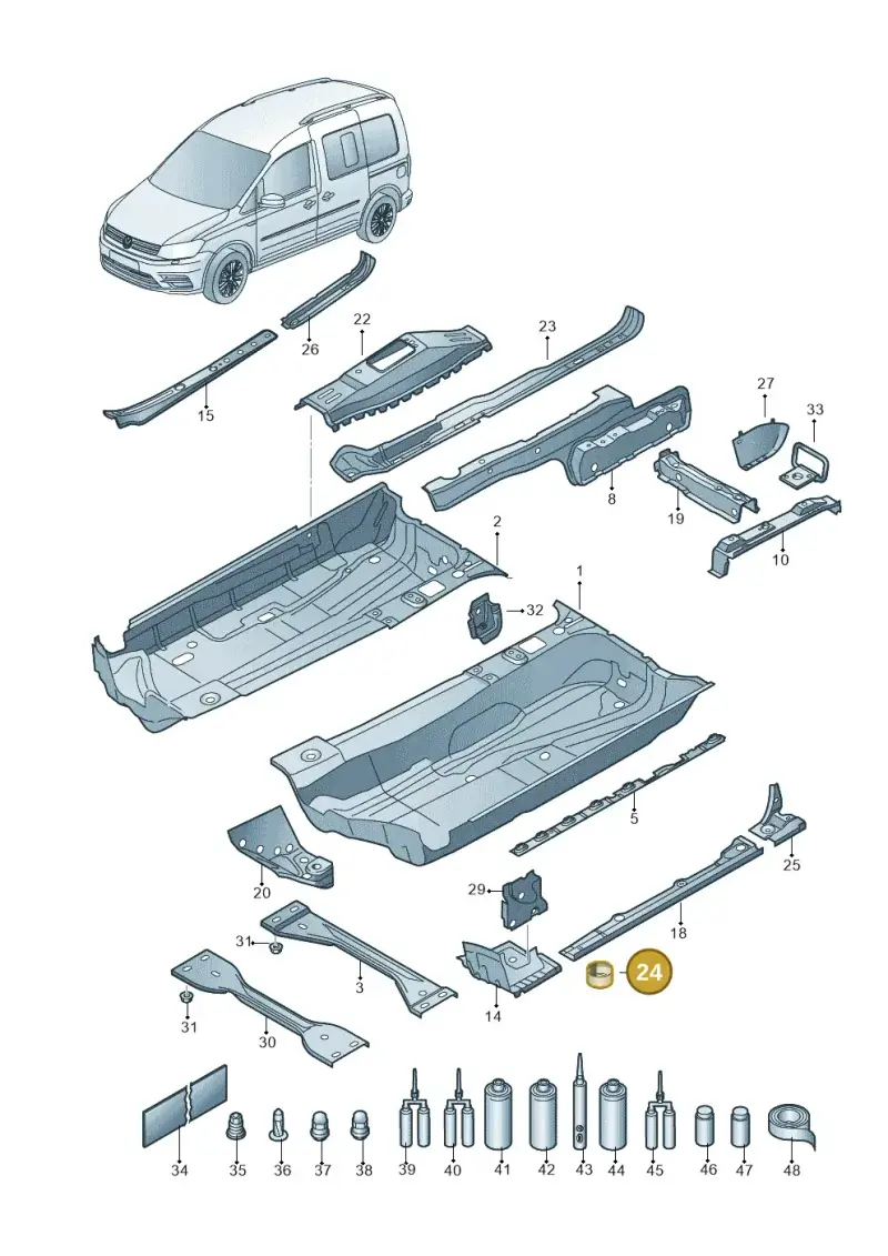 2K0803699 — Volkswagen Caddy kombi (2015-2020) diagram 866803100, position 24