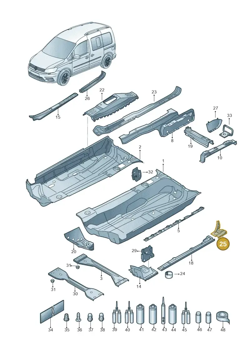 2K0804214 — Volkswagen Caddy kombi (2015-2020) diagram 866803100, position 25