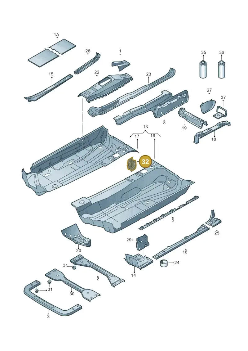 2K0804332 — Volkswagen Caddy Maxi Kombi (2010-2015) diagram 409803100, position 32