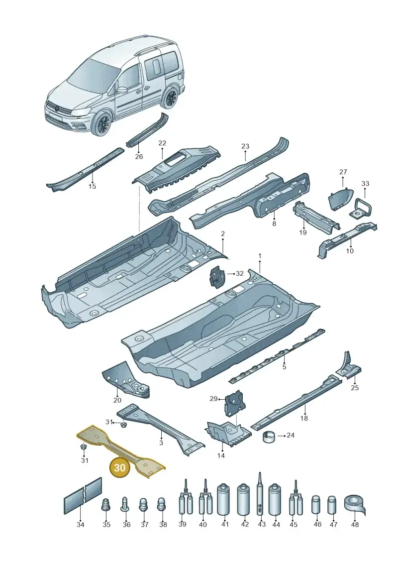 2K0804421 — Volkswagen Caddy kombi (2015-2020) diagram 866803100, position 30