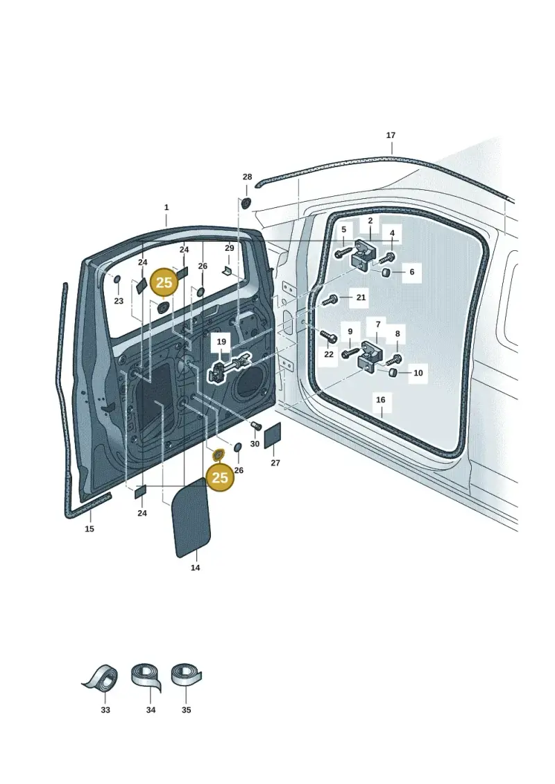 2K0810903 — Volkswagen Caddy Maxi Kombi (2020-2024) diagram 2ka831000, position 25